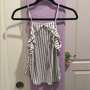 American Eagle striped ruffle tank top